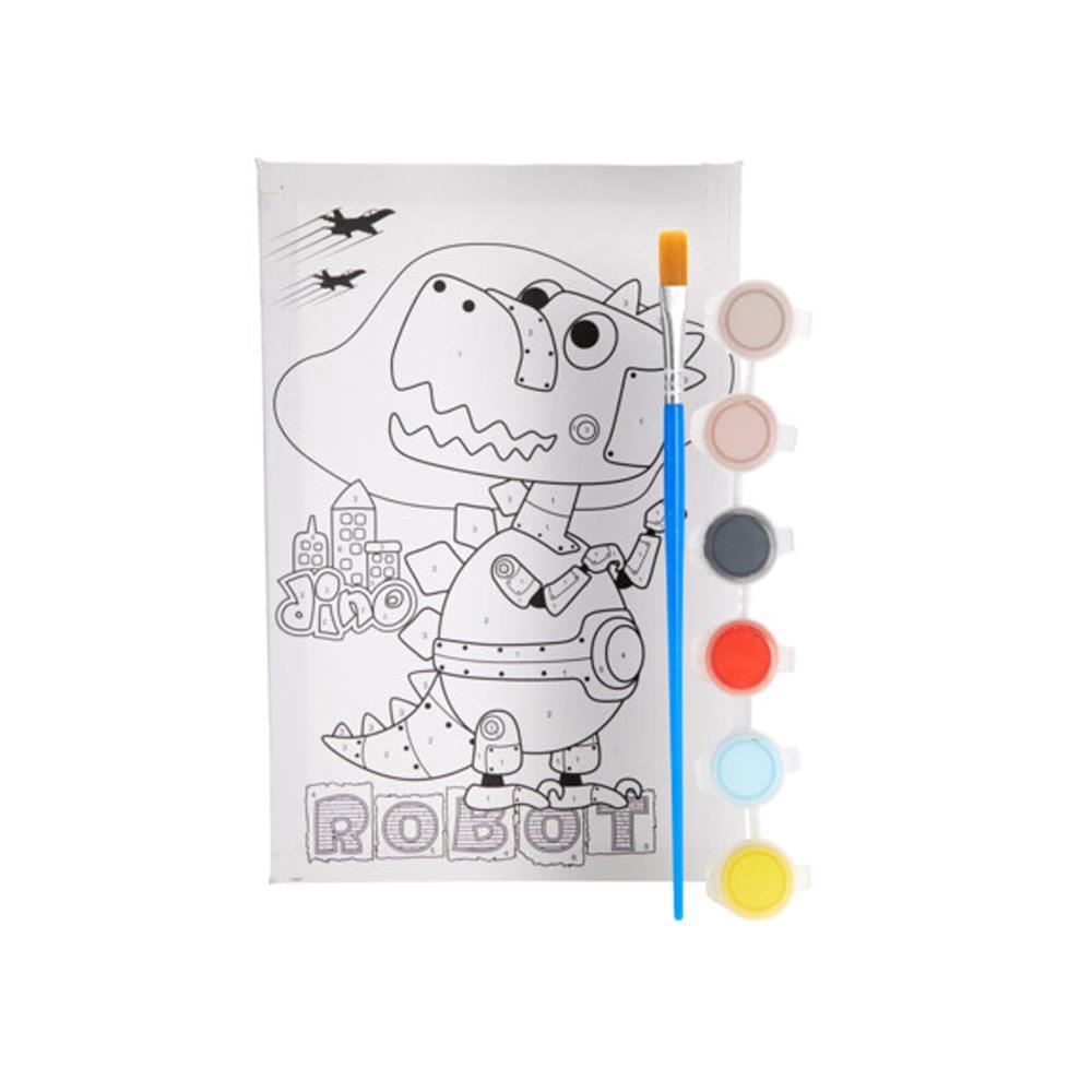 Καμβάς ζωγραφικής με νερομπογιές ρομποτ Υ29,5x19,7x1,7εκ.