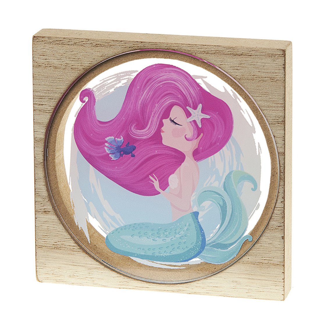 Ξύλινη κορνίζα και πλέξι γοργόνα