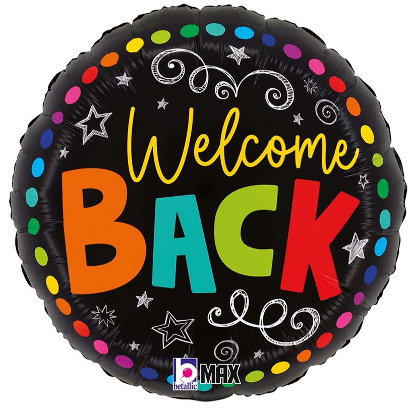 18″ Μπαλόνι ‘Welcome Back’ colorful dots 