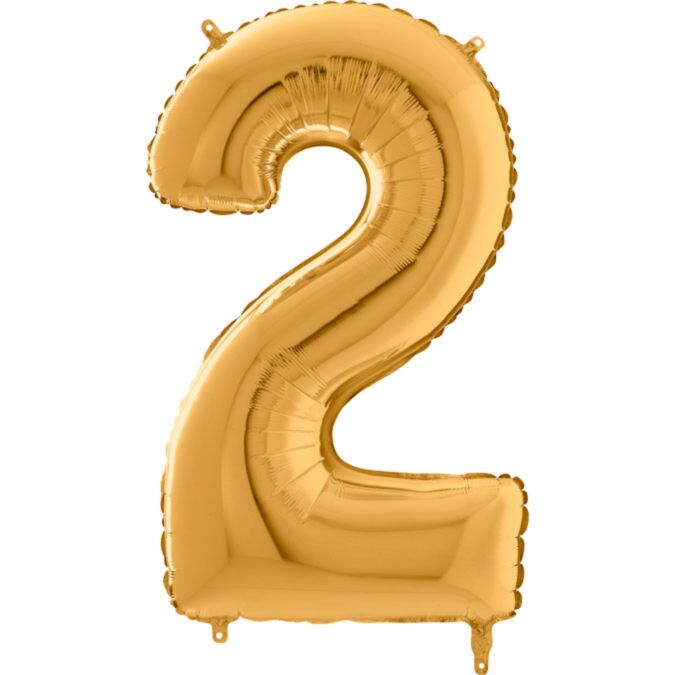 Μπαλόνια Foil Αριθμοί Χρυσό Δύο 1μ.