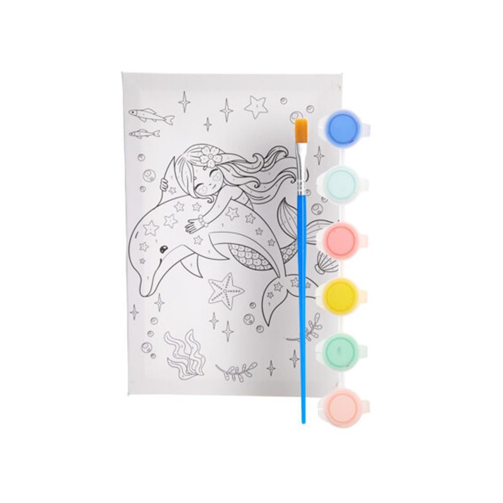 Καμβάς ζωγραφικής με νερομπογιές δελφίνι Υ29,5x19,7x1,7εκ.