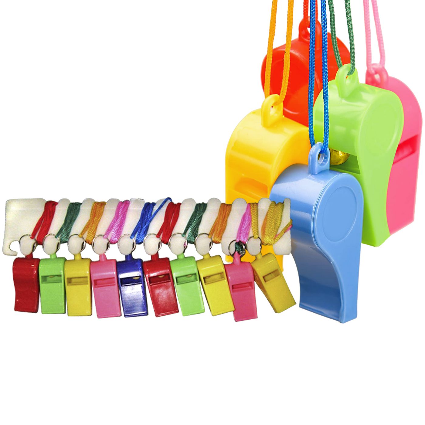 Σφυρίχτρα Πλαστική με Κορδόνι σετ 24 τμχ