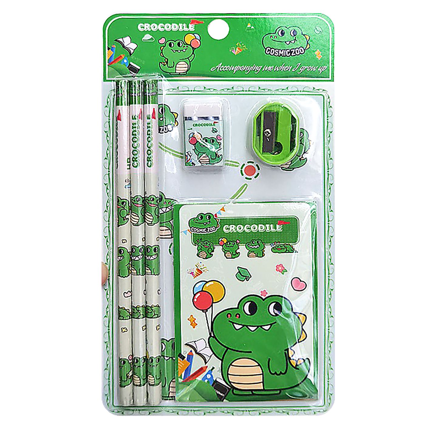 Σχολικό σετ 6τεμ Κροκόδειλος 23χ12cm