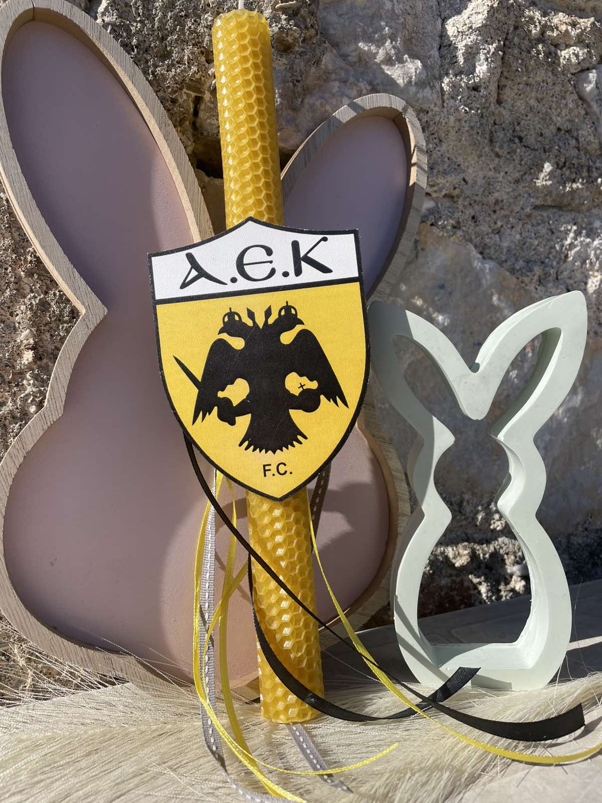 Χειροποίητη Πασχαλινή Λαμπάδα ΑΕΚ