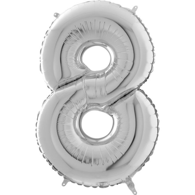 Μπαλόνια Foil Αριθμοί Ασημί Οκτώ 1μ.