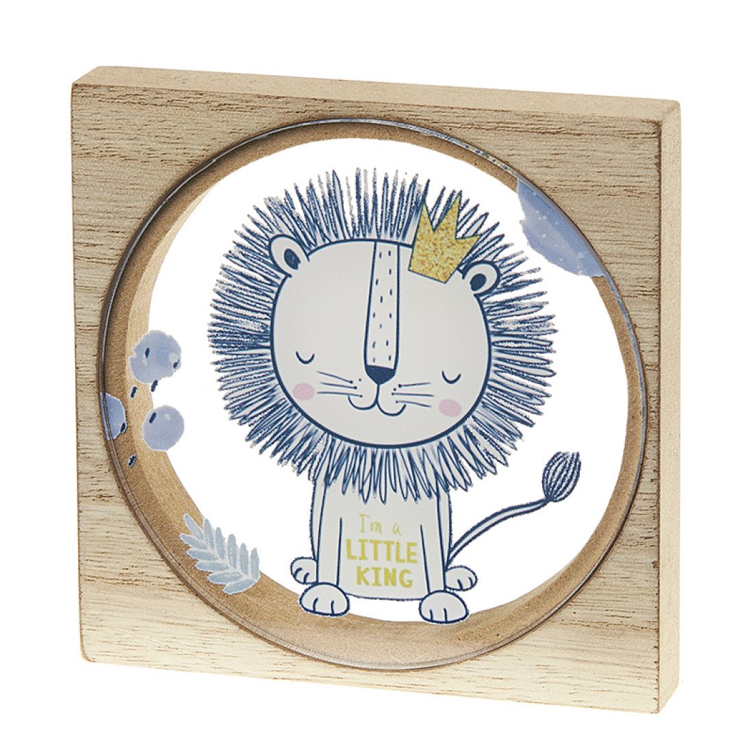 Ξύλινη κορνίζα και πλέξι λιοντάρι  