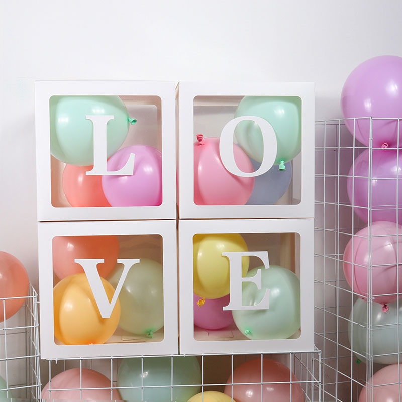 Balloon Love box λευκό | 4 τεμάχια