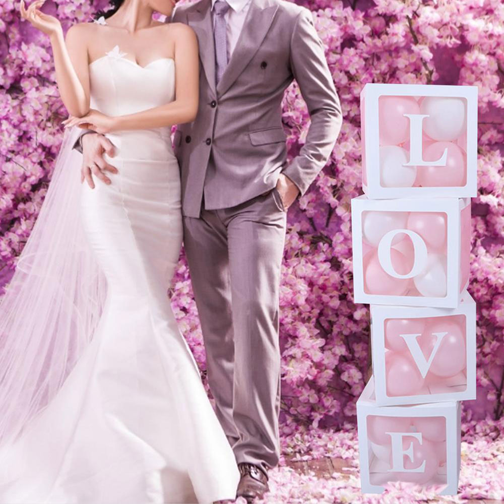 Balloon Love box λευκό | 4 τεμάχια