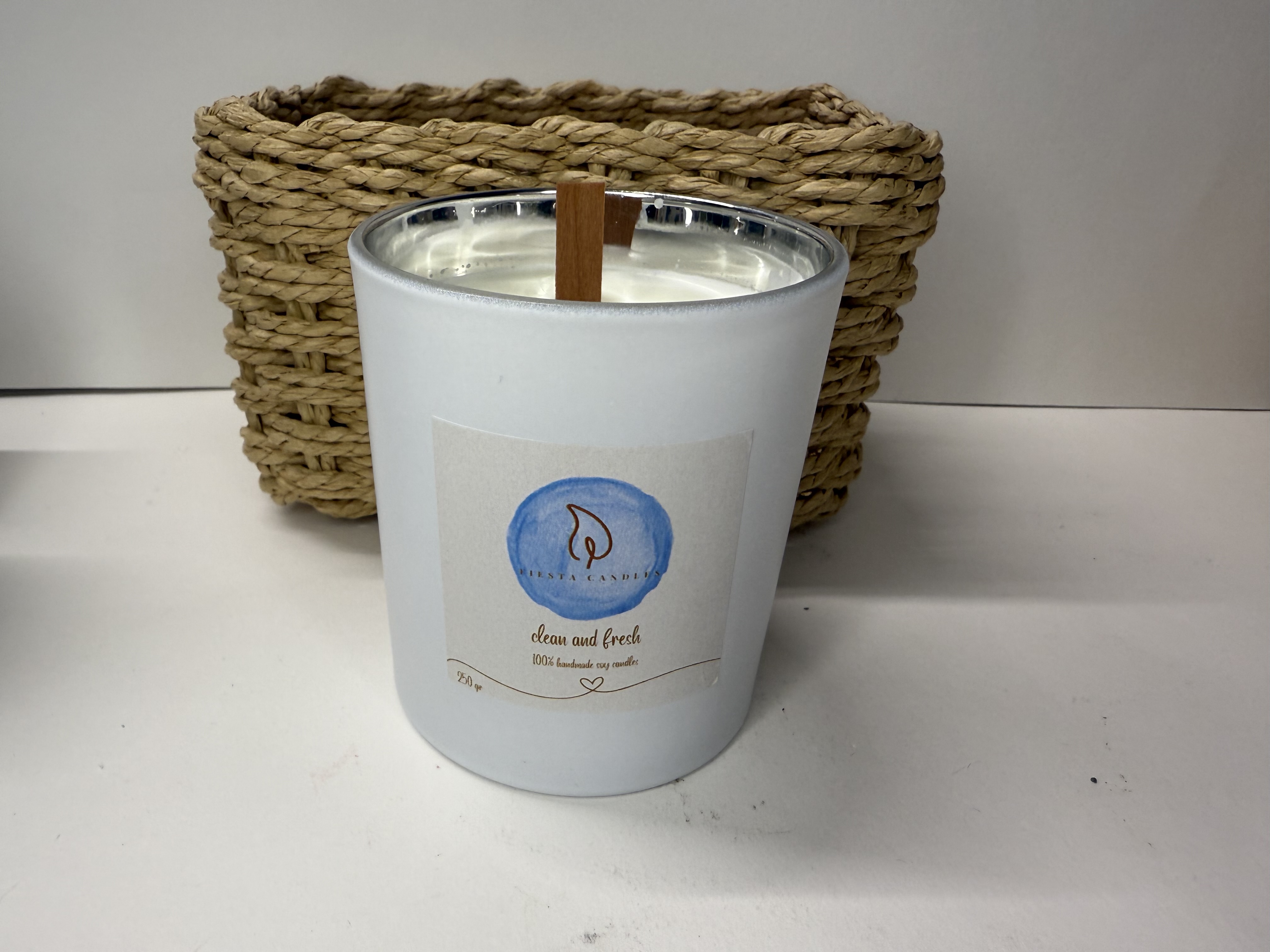 Κερί Σόγιας σε Γυάλινο Λευκό Ποτήρι