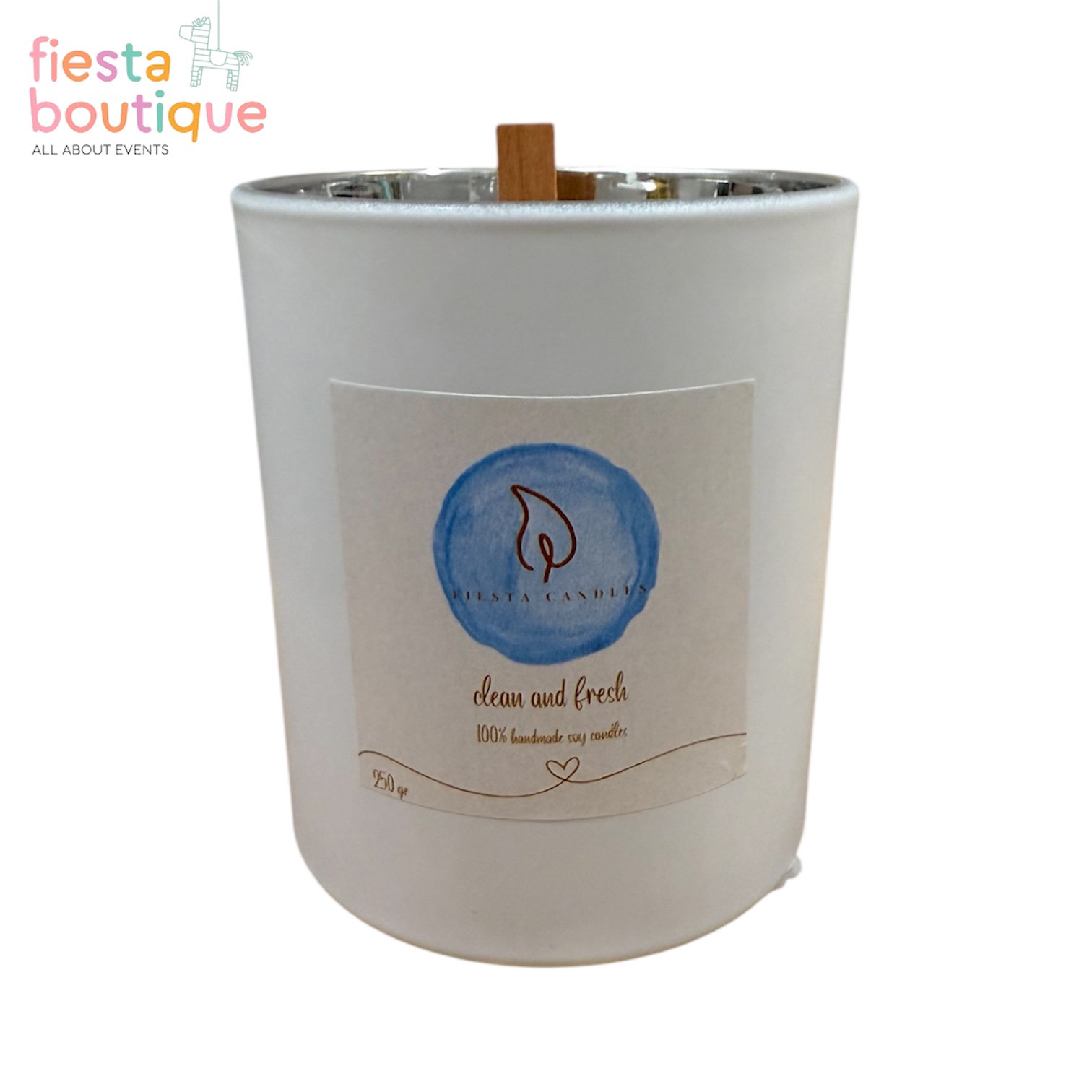 Κερί Σόγιας σε Γυάλινο Λευκό Ποτήρι