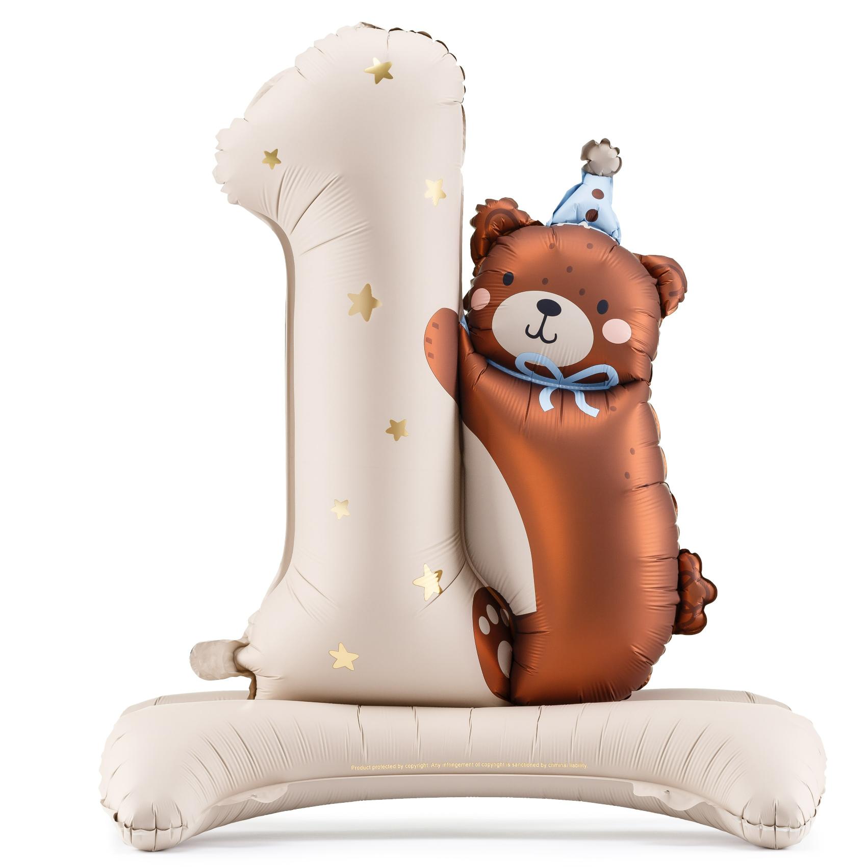  32″ Μπαλόνι Αριθμός 1 Αρκουδάκι με βάση