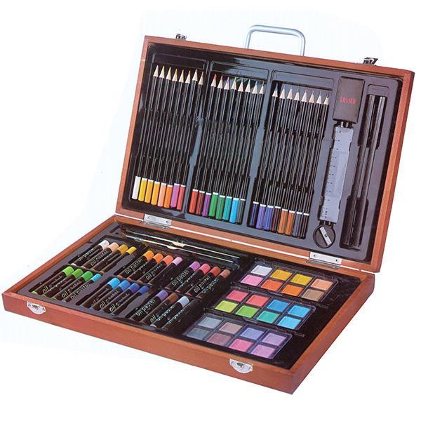 Σετ ζωγραφικής σε ξύλινο κουτί 82τεμαχίων