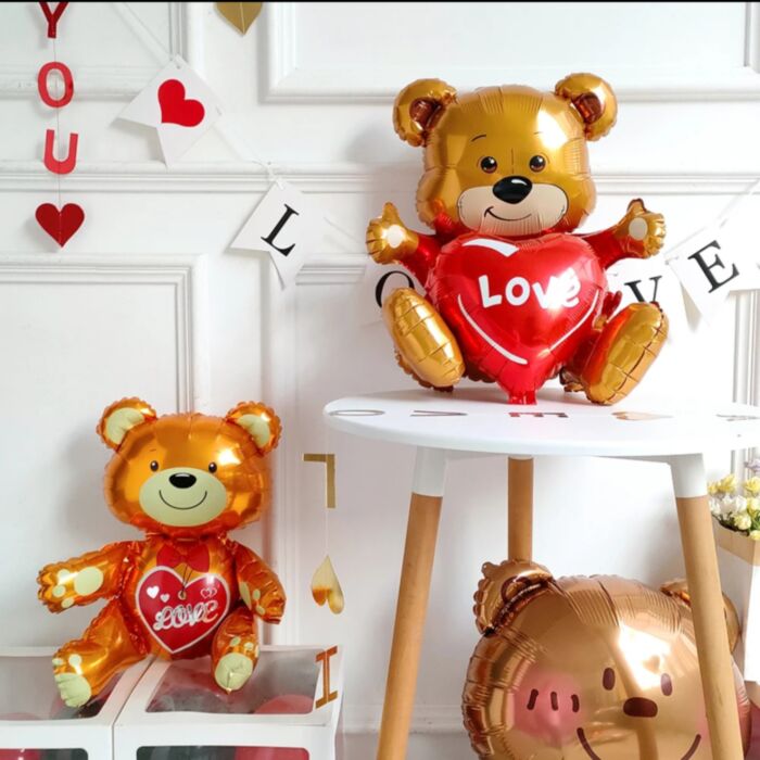 Μπαλόνι Αρκουδάκι με Καρδιά Κόκκινη 48 εκατοστά 