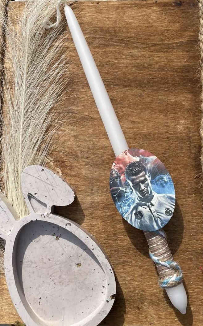 Χειροποίητη πασχαλινή λαμπάδα Cristiano Ronaldo