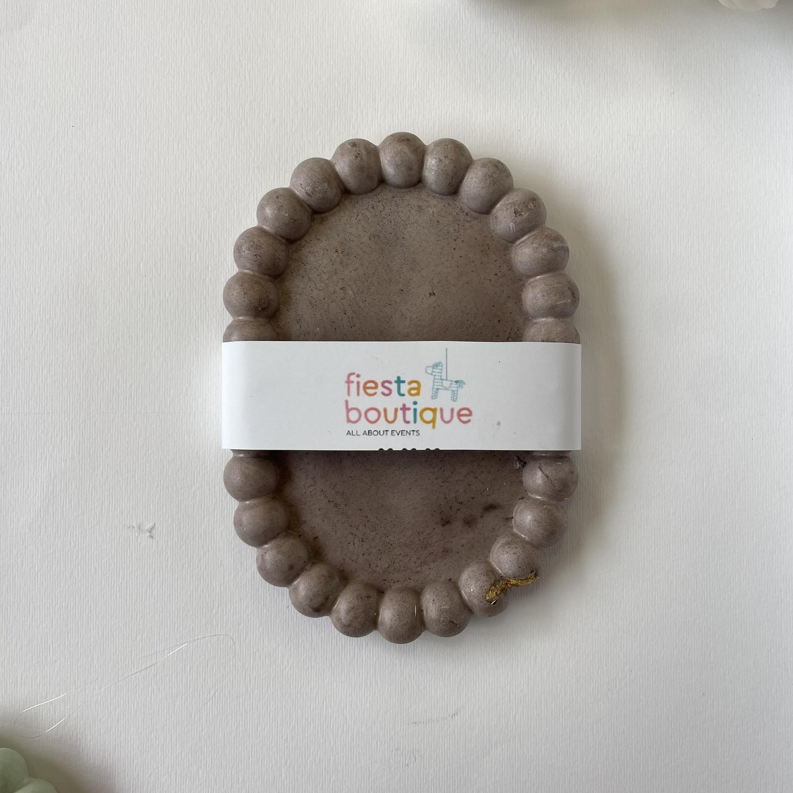 Διακοσμητικός δίσκος οβάλ- Bubble μόκα