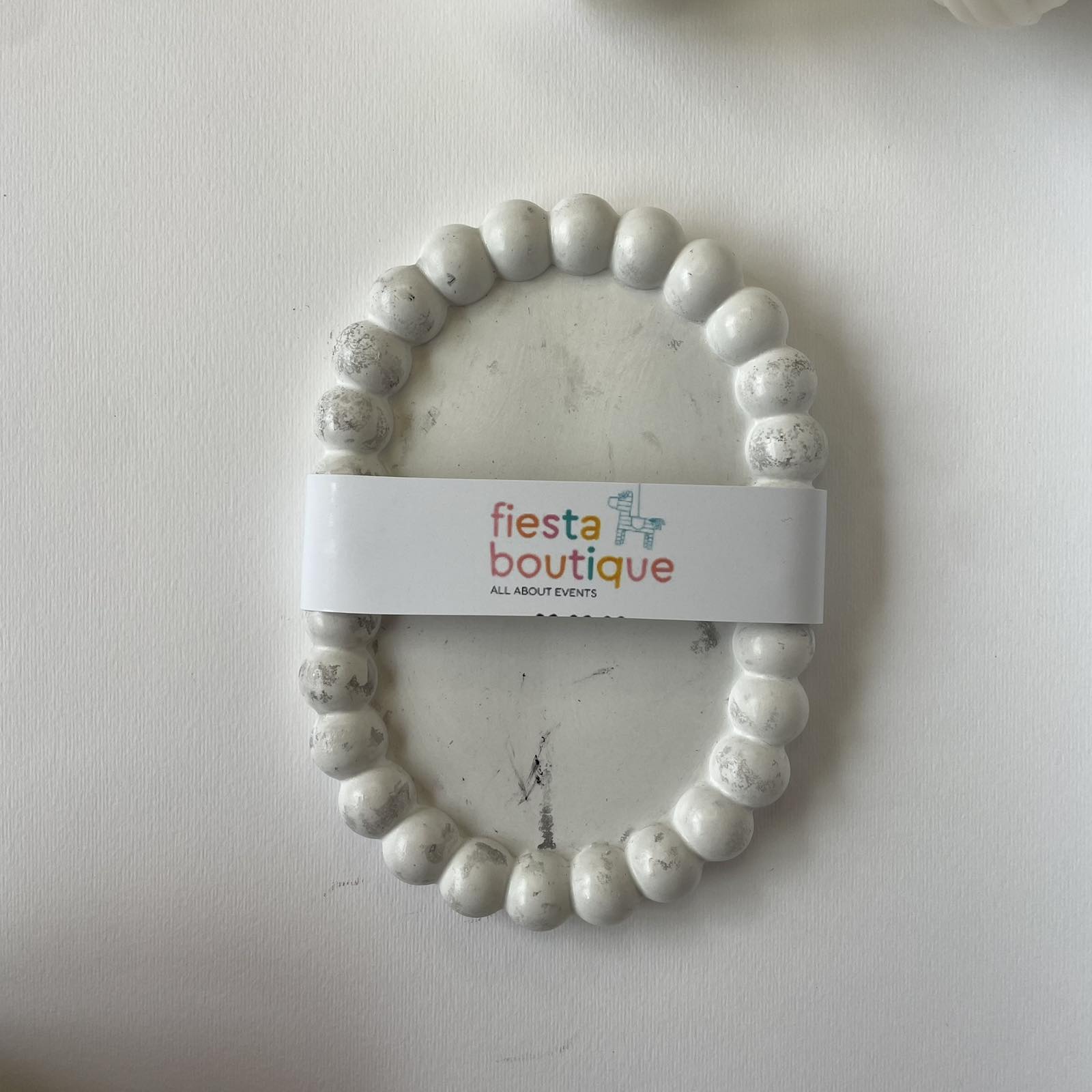 Διακοσμητικός δίσκος οβάλ- Bubble λευκό