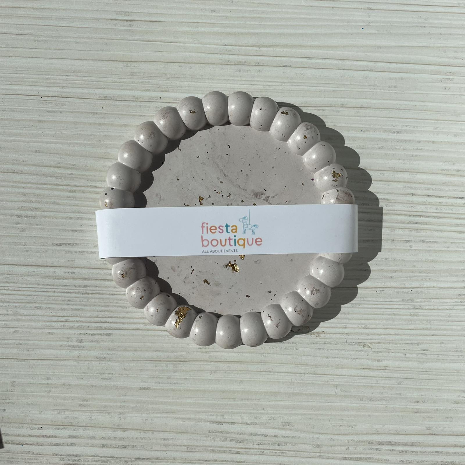 Διακοσμητικός δίσκος στρόγγυλος - Bubble λάττε με φύλλα χρυσού