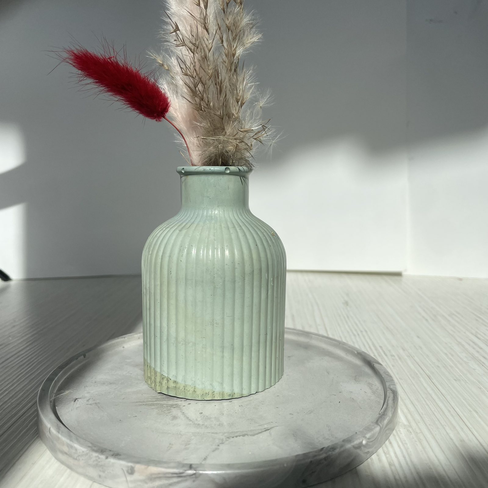 Βαζάκι ριγέ φυστικί