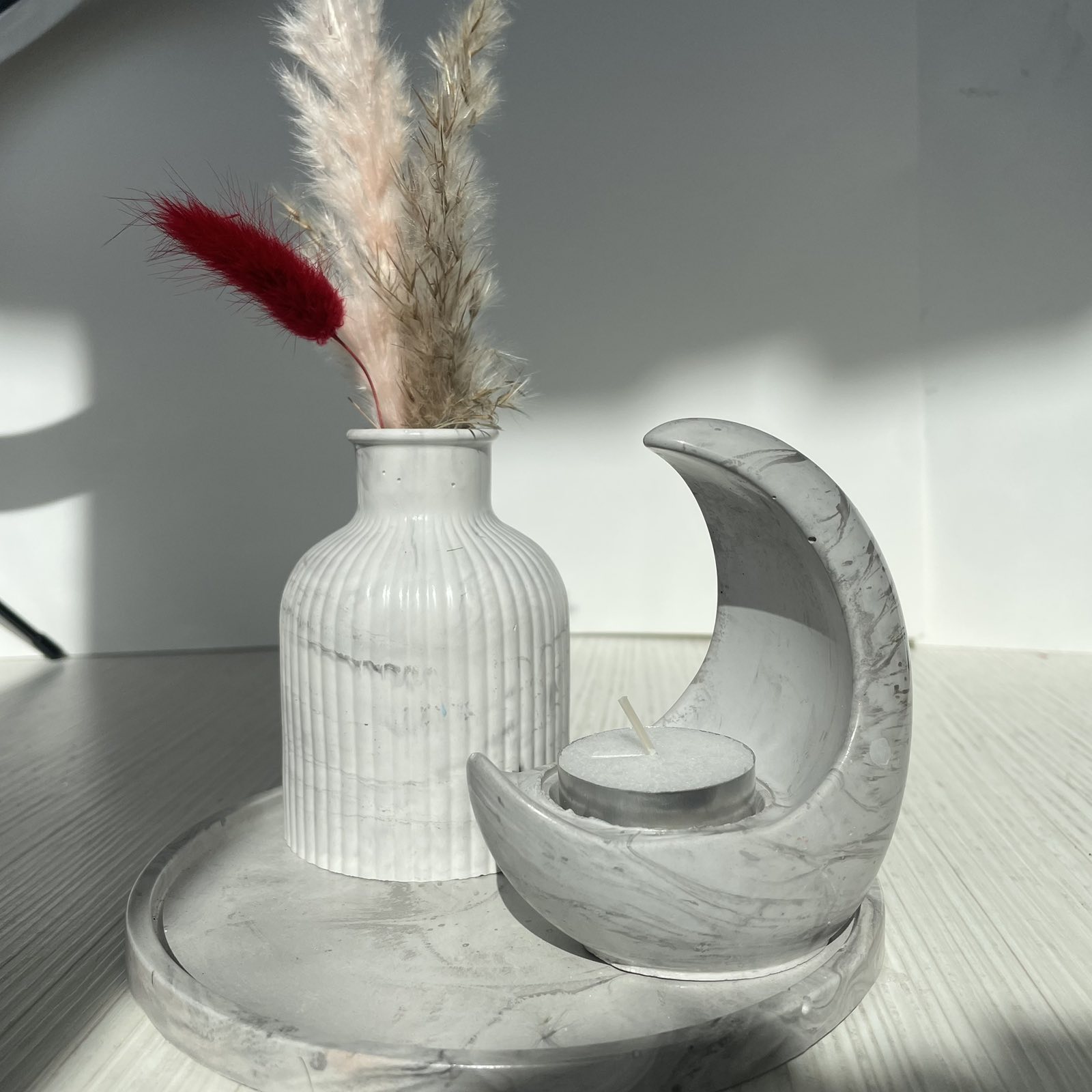 Βαζάκι ριγέ εφέ μάρμαρο