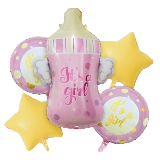 Μπαλόνια Σετ It's A Girl Μπιμπερό και Foil (5 Τεμάχια)