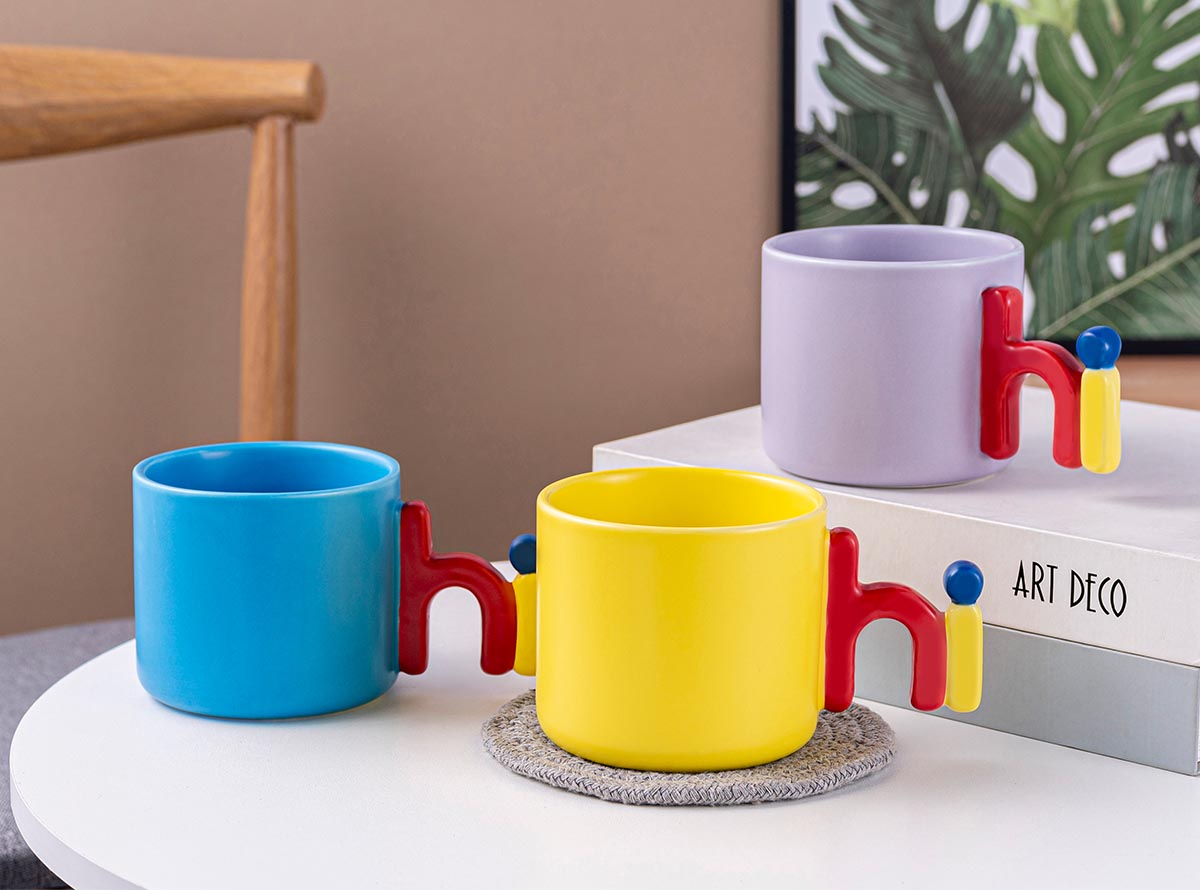 Κούπες χρωματιστές με λαβή hi κίτρινο