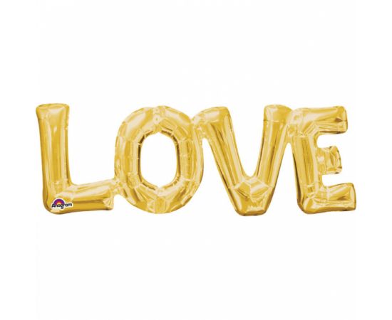 Μπαλόνι Φόιλ Γράμματα Love Χρυσό