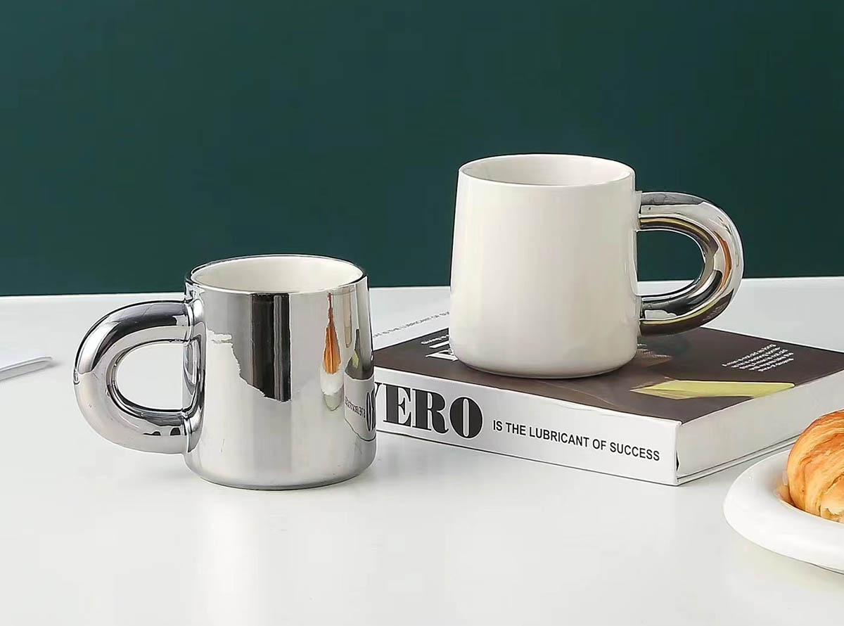 Κούπες απλές μεταλιζέ ασημί λευκό