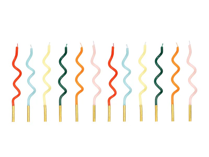 Πολύχρωμα Κεράκια Curl (12 τεμ) 