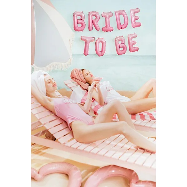  Σετ Μπαλόνια “Bride to be” ροζ όμπρε (9 τεμ)