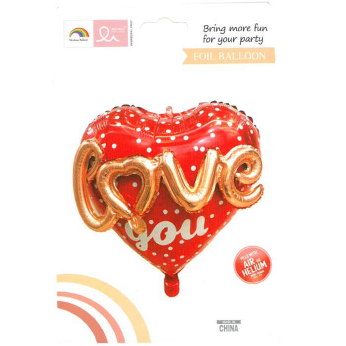 Μπαλόνια καρδιά 60 εκ. με σχηματισμένο το Love (Rose gold)