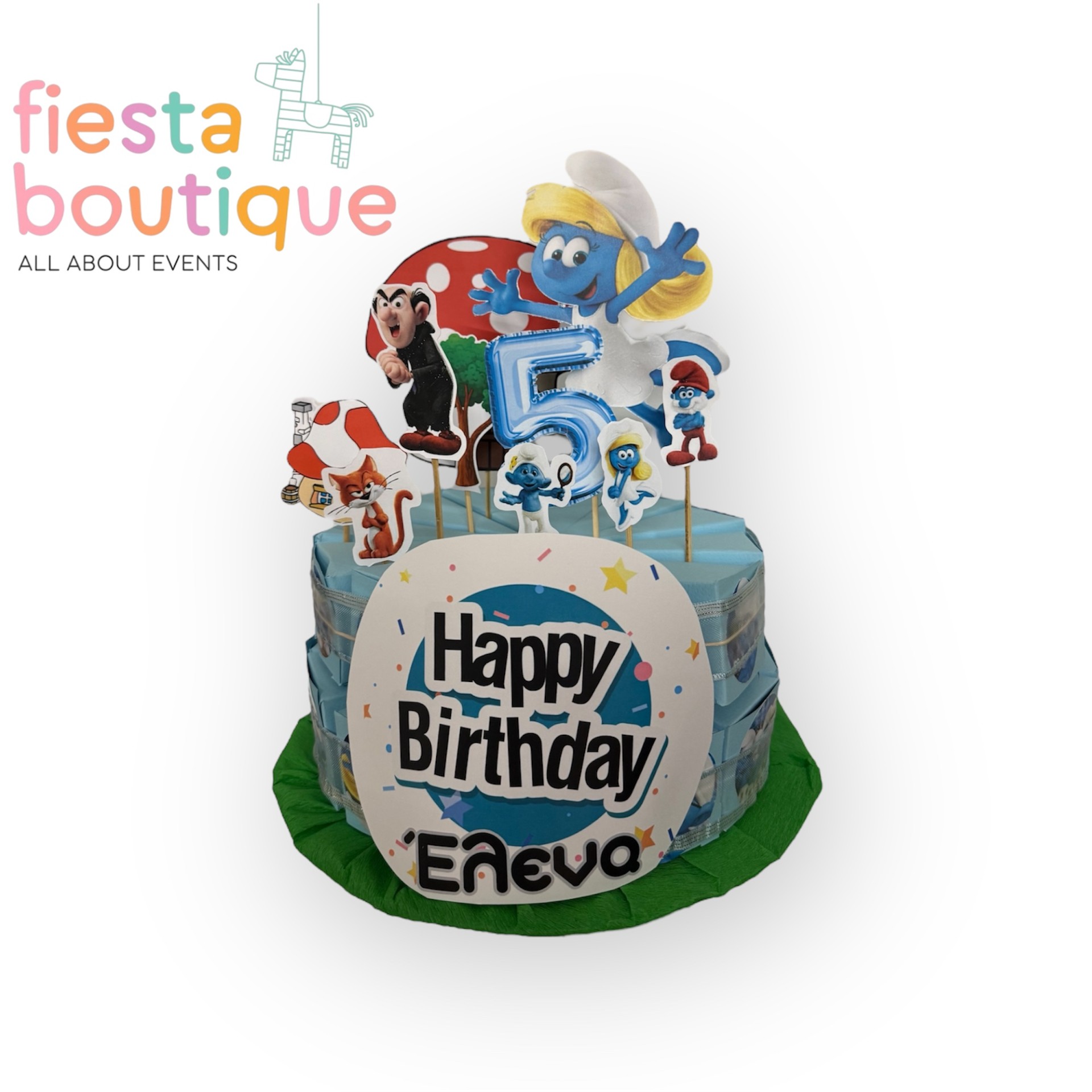 Χάρτινη τούρτα Στρουμφάκια