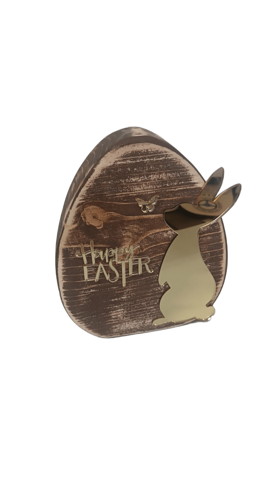 Χειροποίητο ξύλινο αυγό λαγός Happy Easter