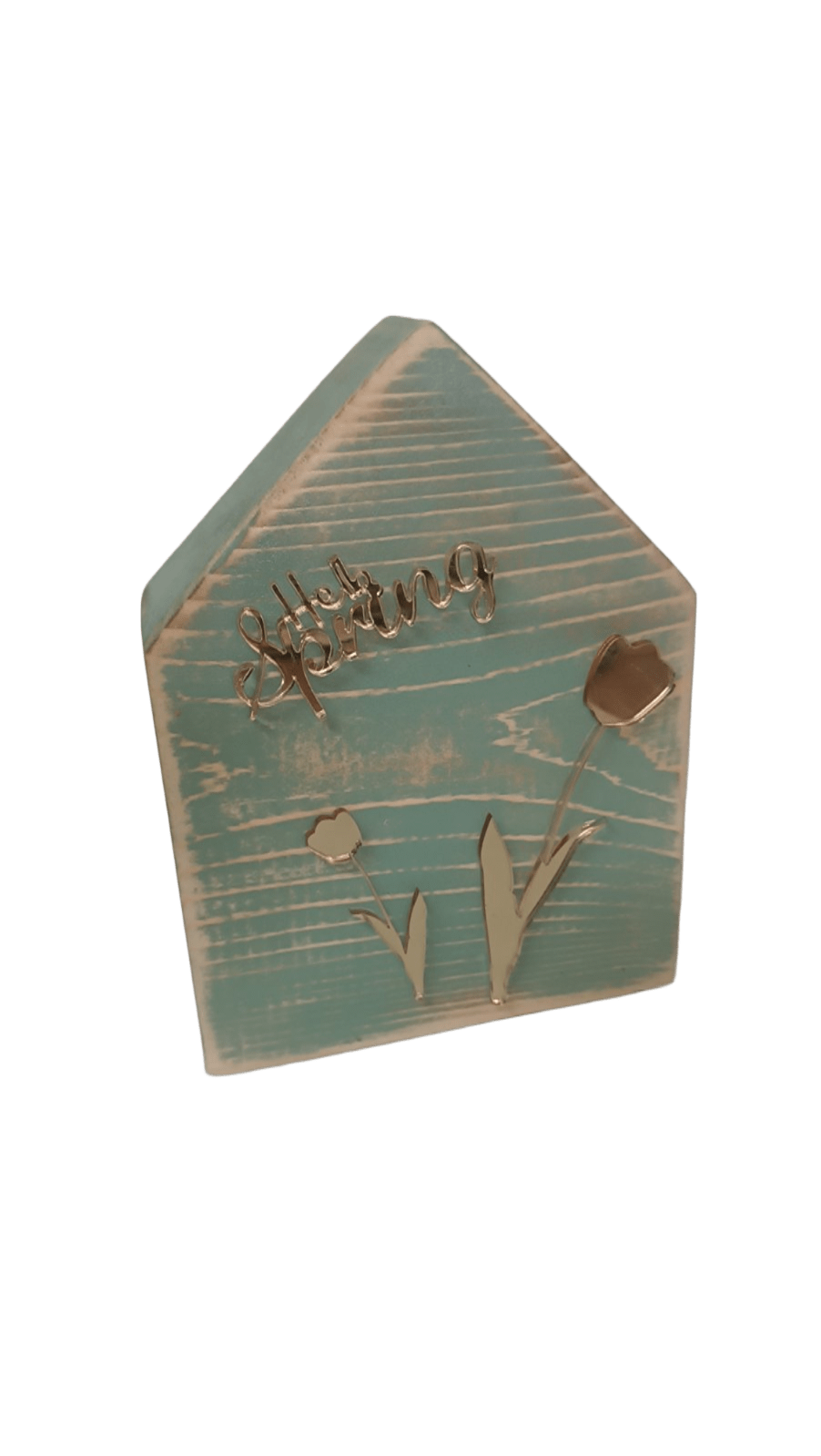 Χειροποίητο ξύλινο σπιτάκι Hello spring