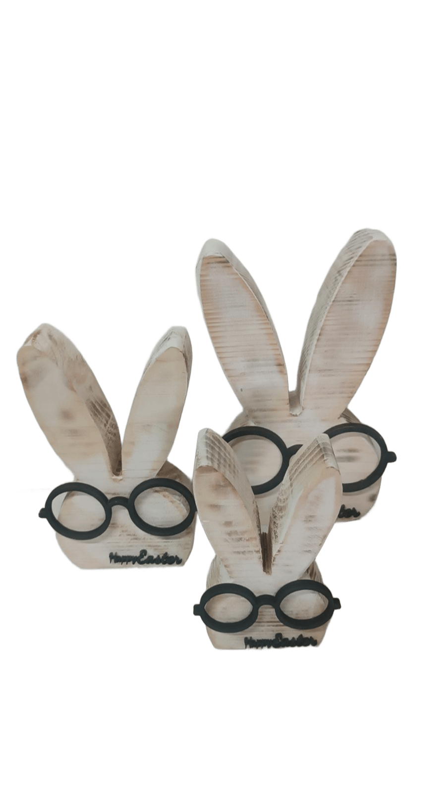 Χειροποίητος ξύλινος λαγός σε 3 μεγέθη λευκό