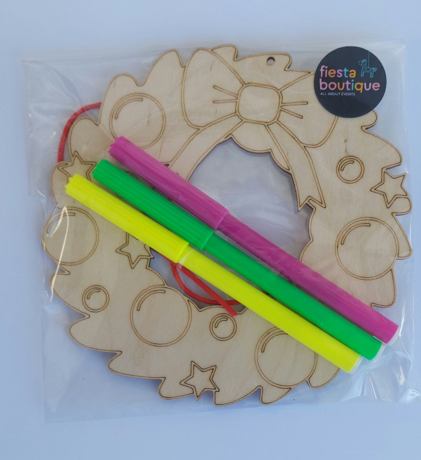 Ξύλινο κιτ ζωγραφικής Χριστουγεννιάτικο στεφάνι