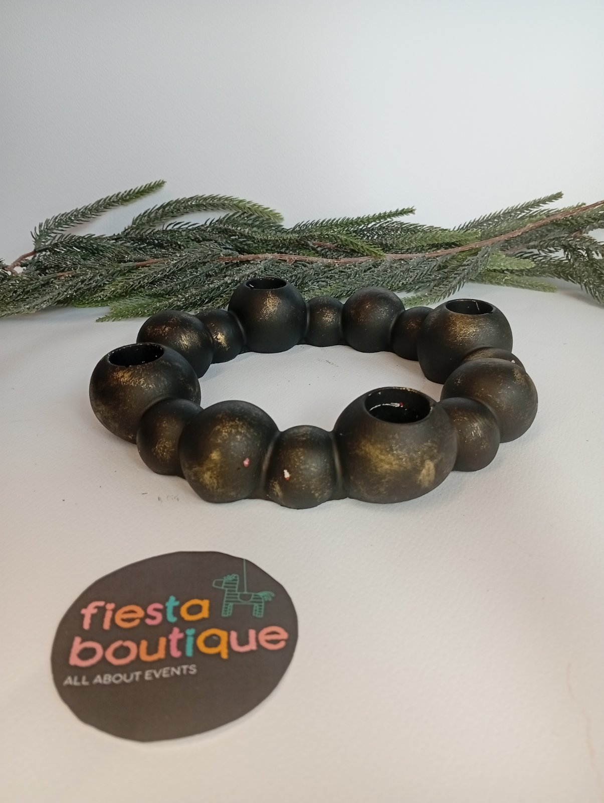 Κηροπήγιο Bubble με υποδοχή για τέσσερα κεριά Μαύρο-Χρυσό