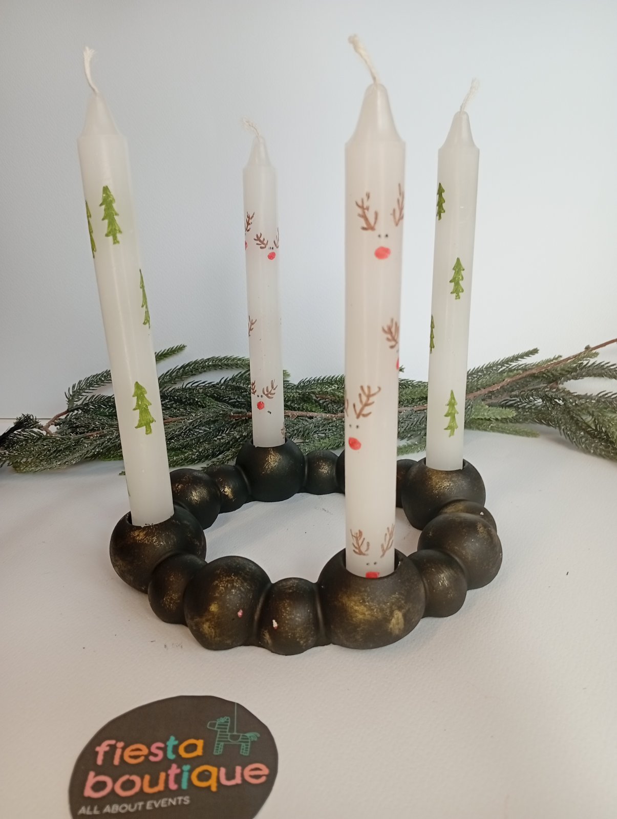 Κηροπήγιο Bubble με υποδοχή για τέσσερα κεριά Μαύρο-Χρυσό