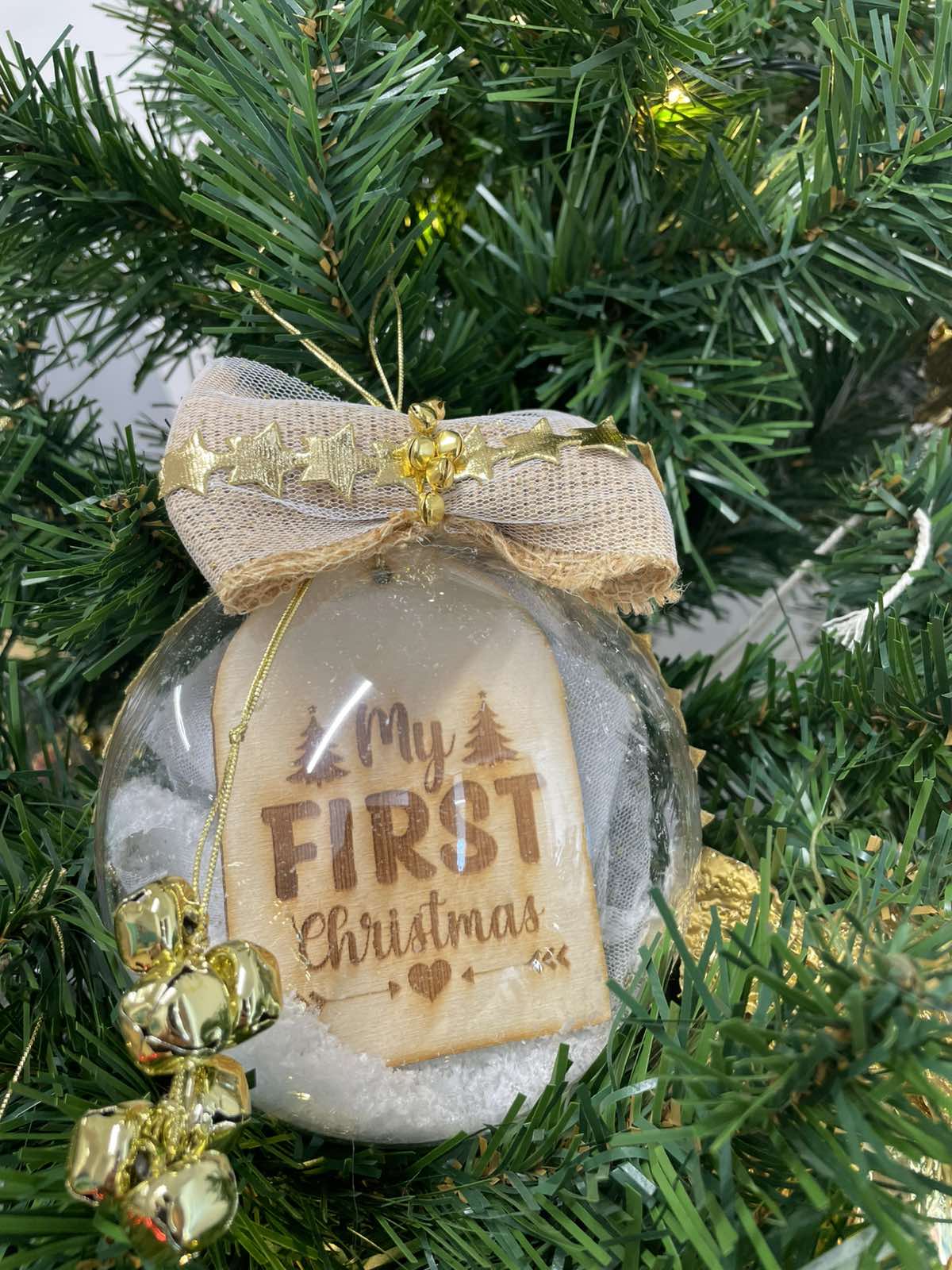 Χειροποίητη Προσωποποιημένη Χριστουγεννιάτικη Μπάλα «My First Christmas»