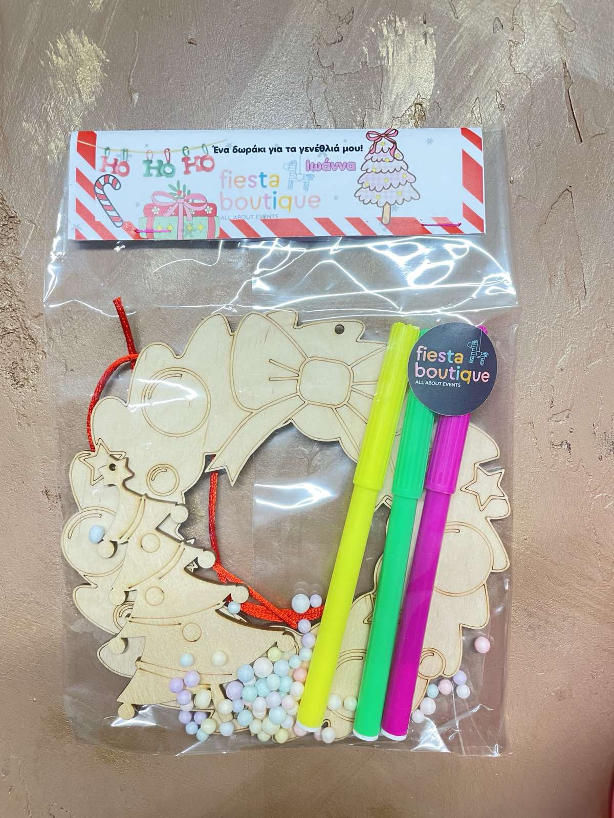 Χριστουγεννιάτικο Ξύλινο Κιτ Ζωγραφικής