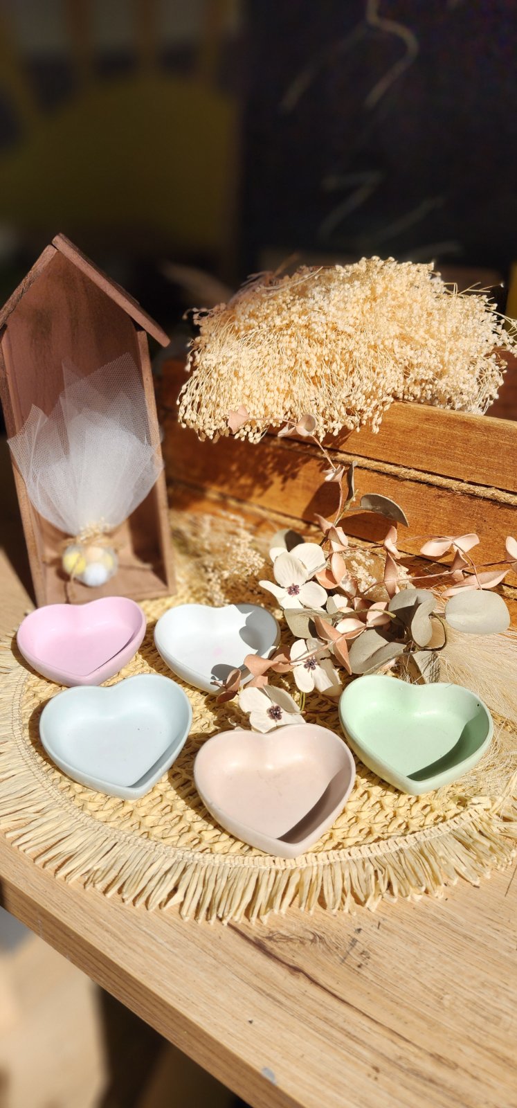 Χειροποίητη κεραμική Μπομπονιέρα καρδιά