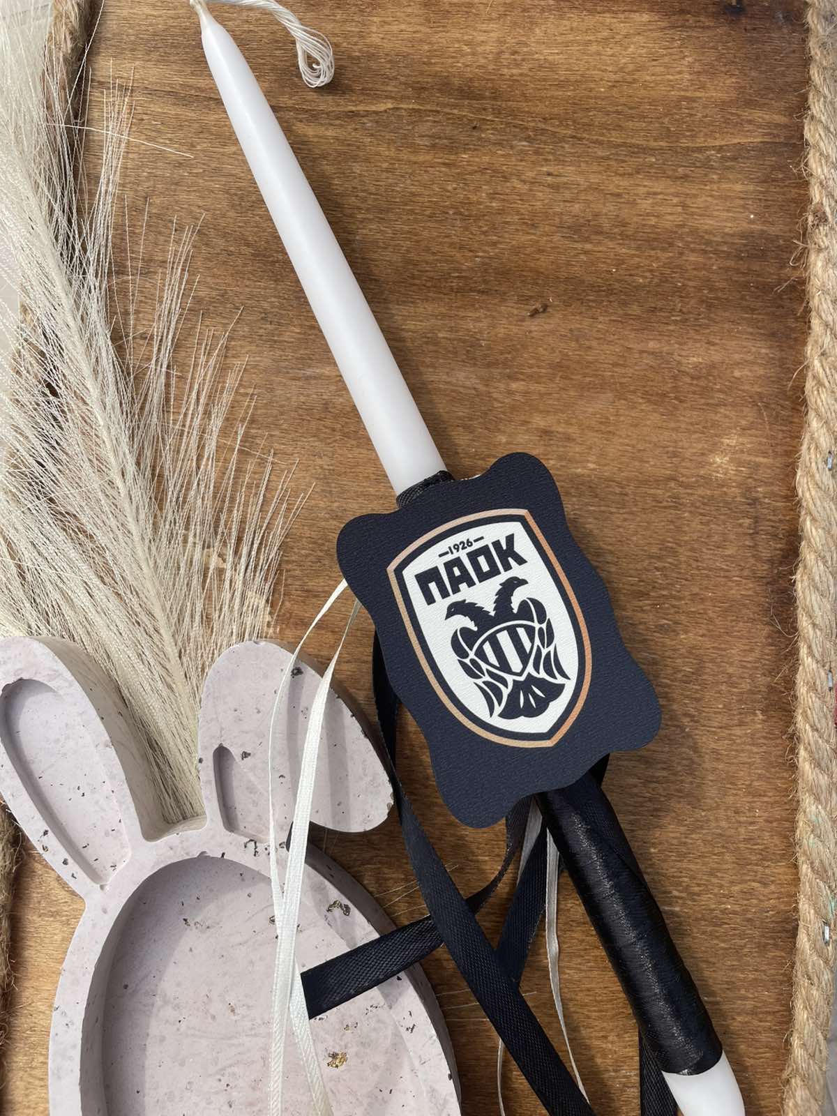 Χειροποίητη Πασχαλινή Λαμπάδα ΠΑΟΚ