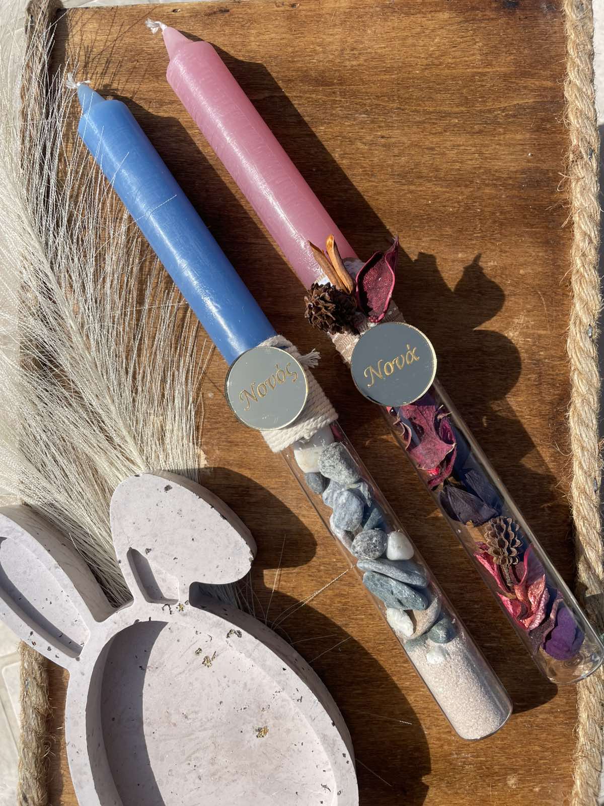 Λαμπάδα με κρύσταλο Νονά - Νονός 30 εκ